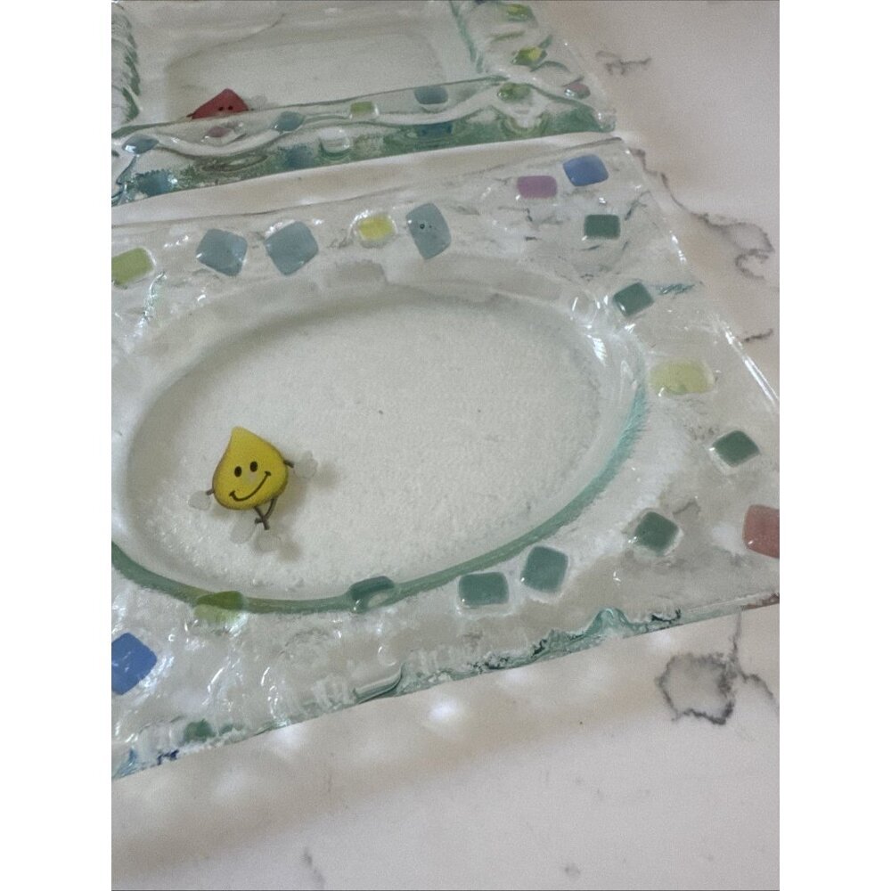 Vintage Clear Glass Rectangular Trinket Tray Soap Dish Includes (2) - Picture 8 of 14